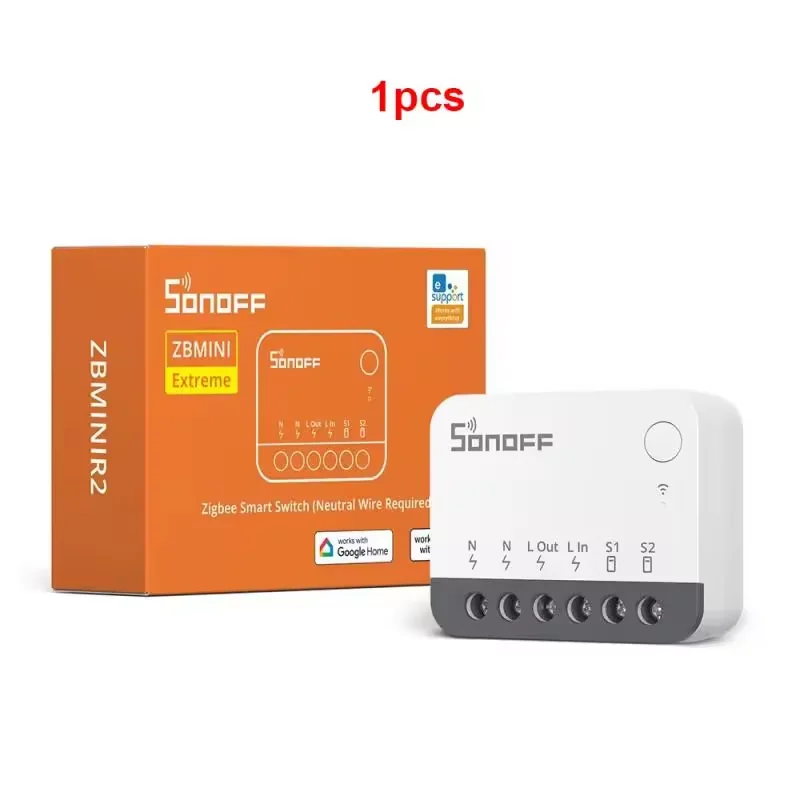 SONOFF ZBMINIR2 Zigbee Mini Smart Switch Smart Home Stroomonderbreker Afstandsbediening via eWeLink Compatibel met Zigbee Hubs