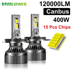 YHKOMS Canbus Car Headlight H1 H4 H7 LED H8 H11 9005 HB3 9006 HB4 Led Bulb Light Automobile Kit H7 Turbo Car Fog Lamp 15 Cores