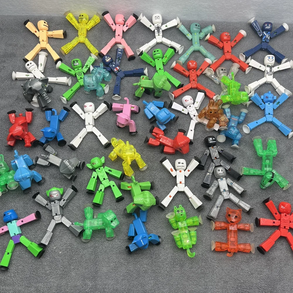 Can Choose 8cm Stikbot Sticky Robot Action Toy Figures with Sucker Deformable Plastic Animals FigureBoys Diy Children's Toys