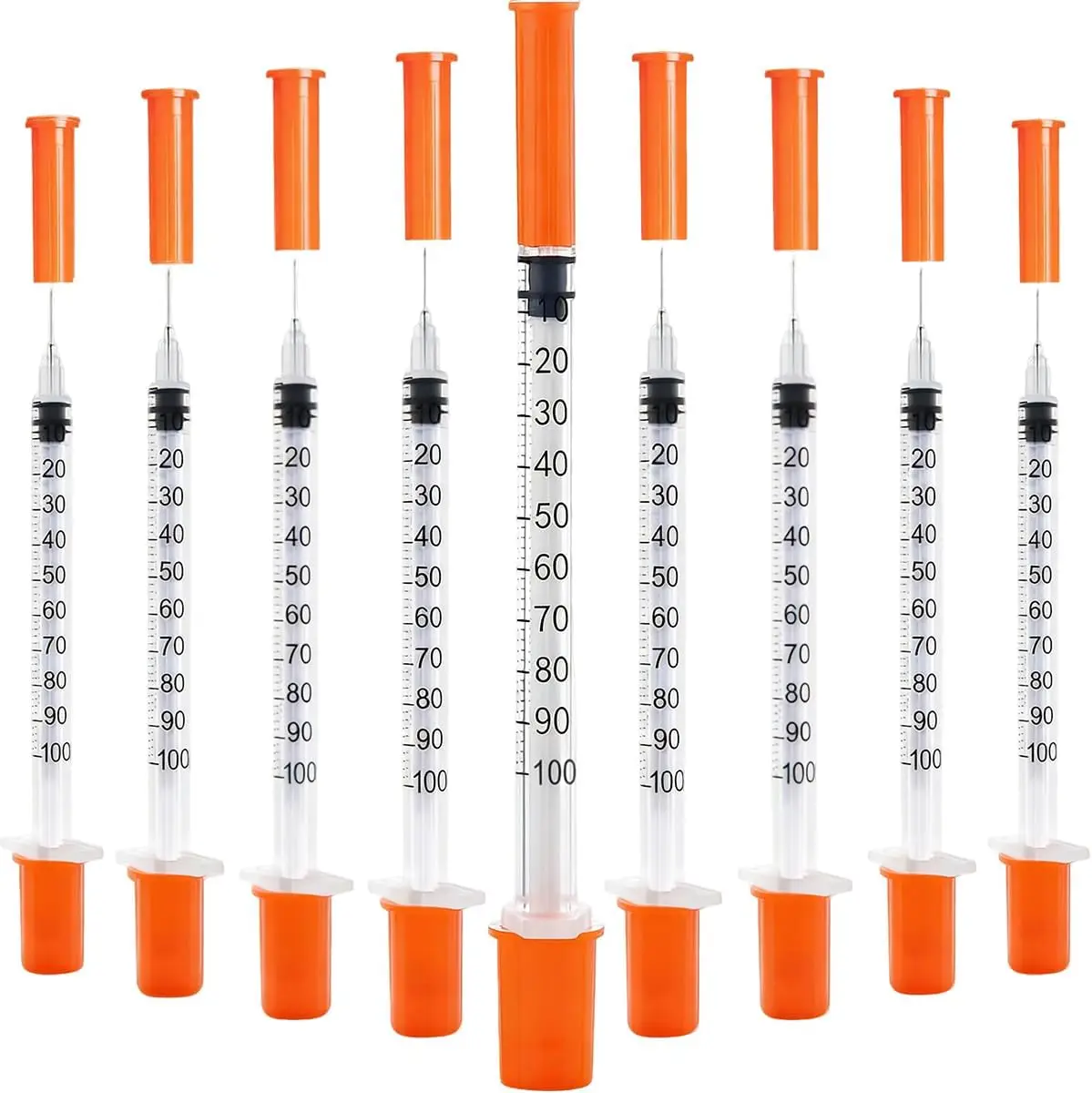 25P U-100 Syringes, 30g 5/ 16inch (8mm) 1Ml/Cc Disposable Syringes, Individually Packaged, Laboratory Supplies