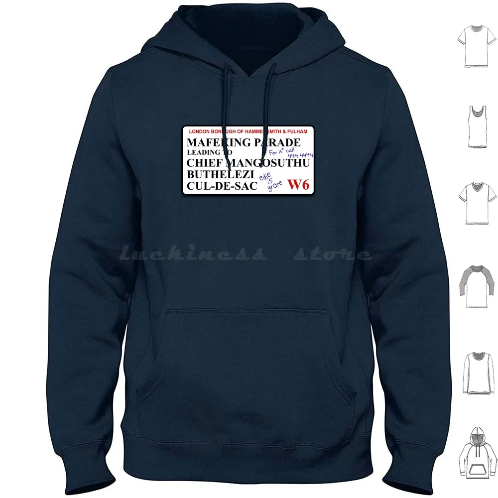 Bottom Mafeking Parade , Cul-De-Sac Street Sign Hoodie cotton Long Sleeve Rik Mayall Ade Edmondson Richie Eddie