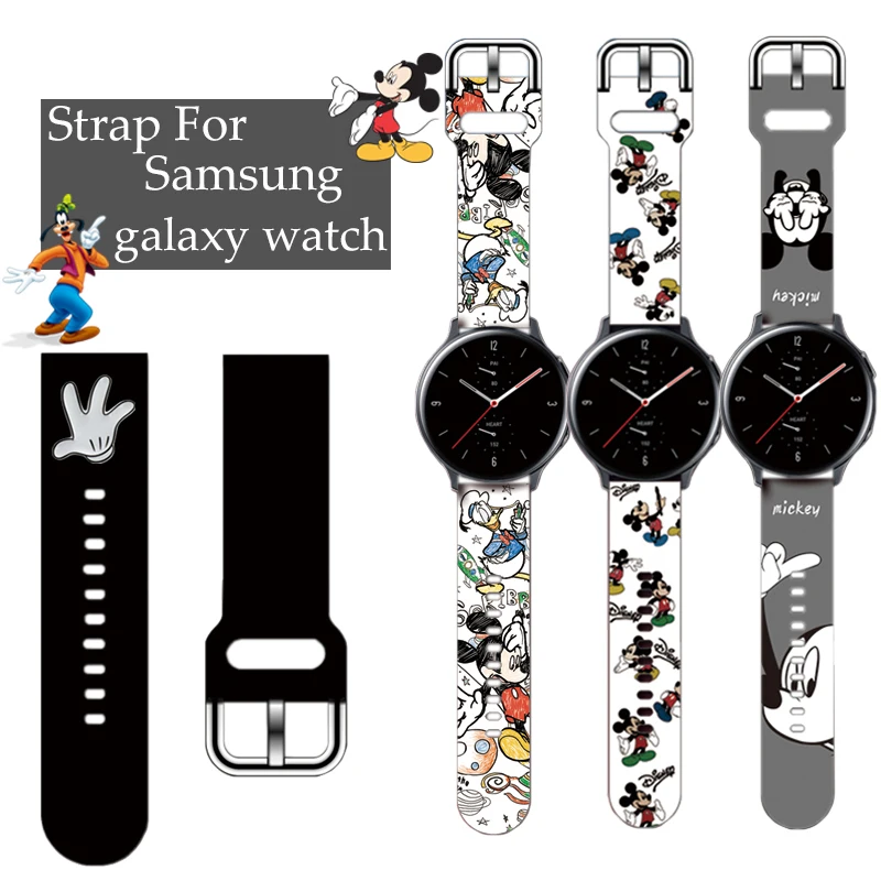 20 22mm Disney Mickey Minnie Strap For Samsung galaxy watch 40mm 42mm 44mm Band bracelet samsung Galaxy Watch Active 2 44mm 46mm