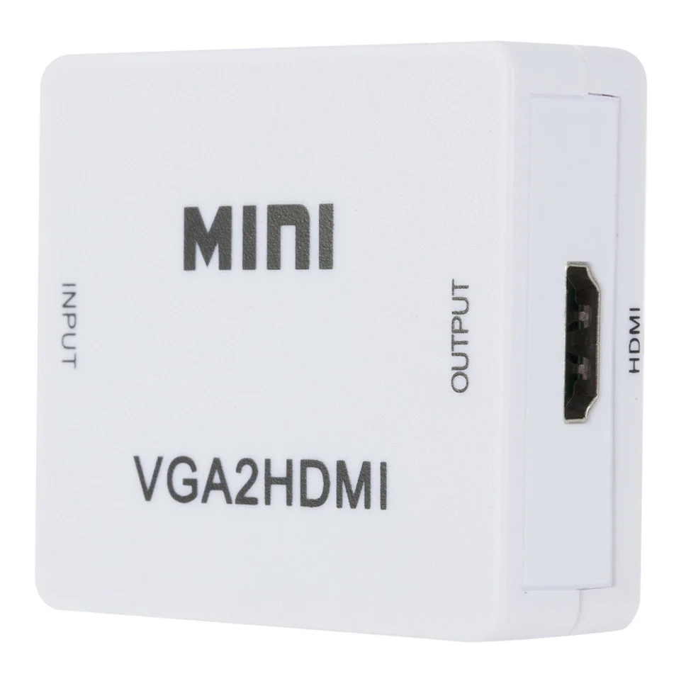 Grwibeou-caja convertidora compatible con VGA a HDMI, miniadaptador de Audio vídeo VGA 1080P para PC, portátil, proyector HDTV, adaptador VGA2HDMI