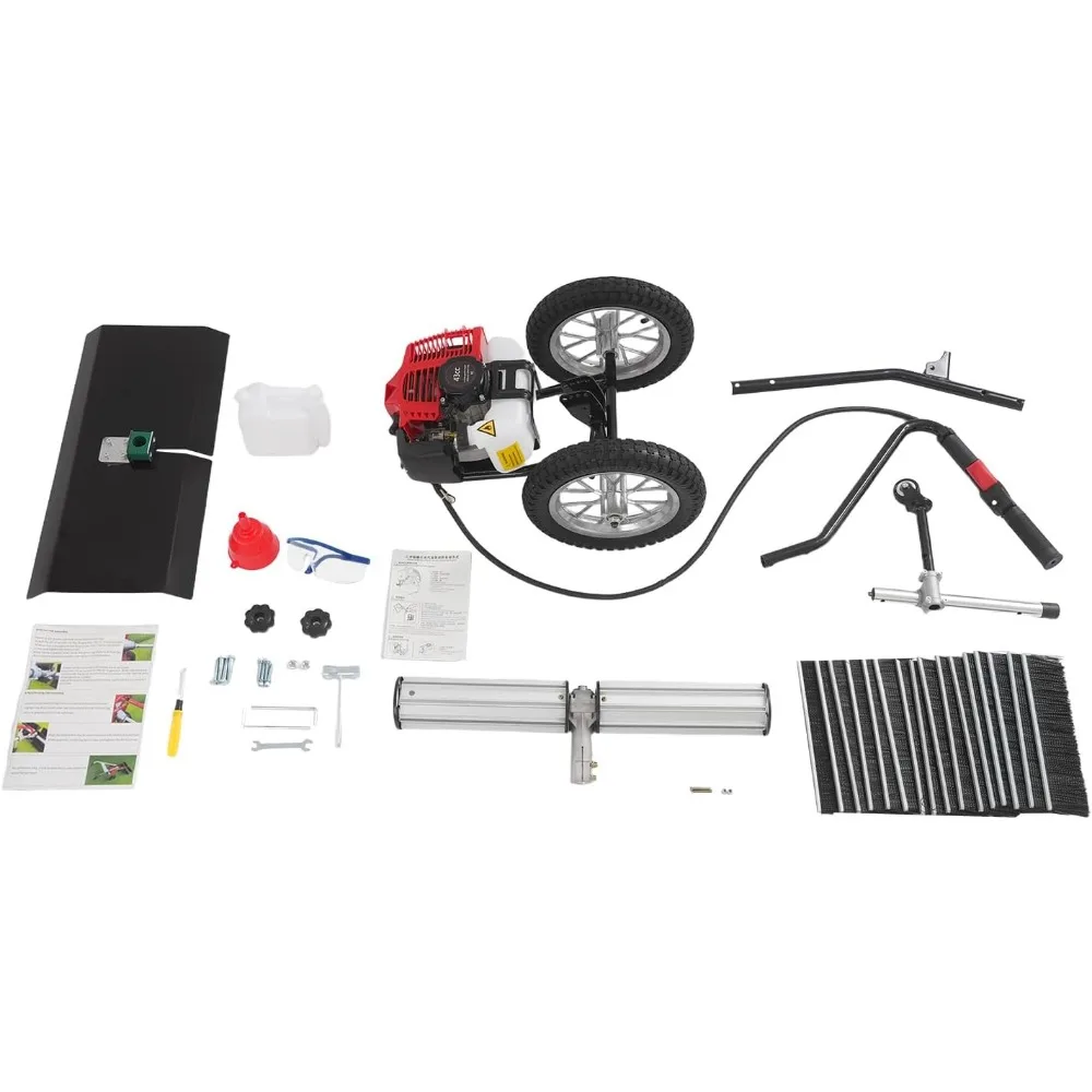 Spazzatrice portatile alimentata a gas a 2 tempi da 43 cc, spazzatrice a mano per esterni, scopa a benzina per prato, fattoria, strade,