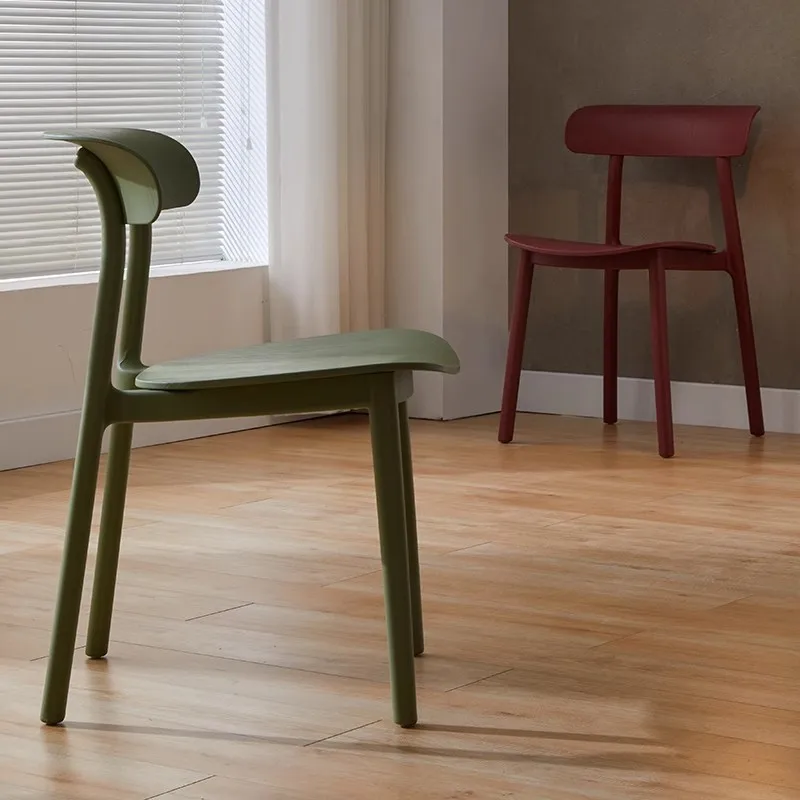 Dining chair household thickened plastic chair can be stacked sedentary comfortable Nordic dining table chair designer creative