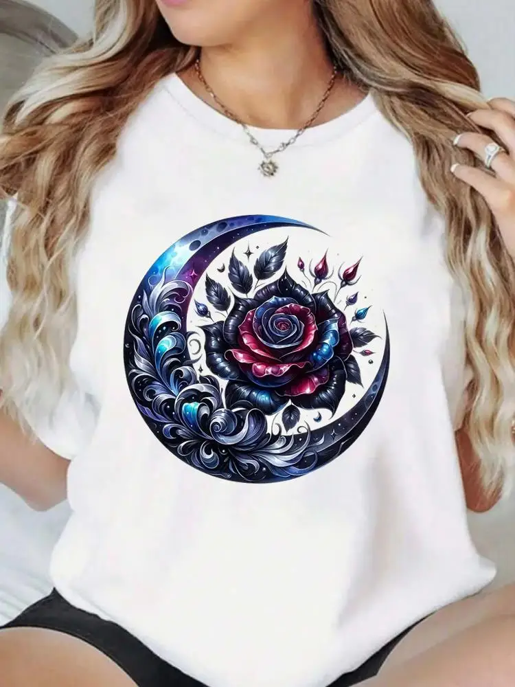 trend floral cute 90s Casual T Print Clothes Tees Clothing Fashion Popular O-neck Women Graphic Short Sleeve T-shirts