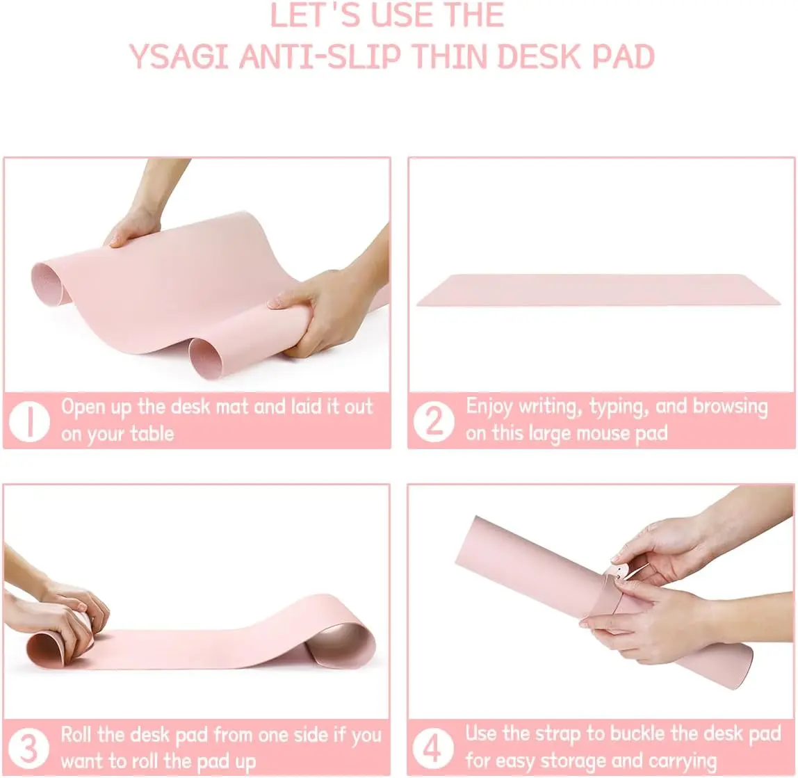Leather Desk Pad Protector, Non-Slip and Waterproof Writing Mat 31.5" x 15.7", Laptop Desk Table Protector for Office Work