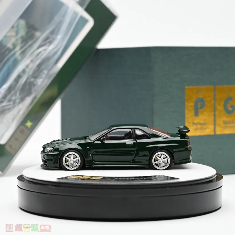 Diecast PGM 1:64 Scale GTR R34 Z Tuned Full-Open Alloy Car Model