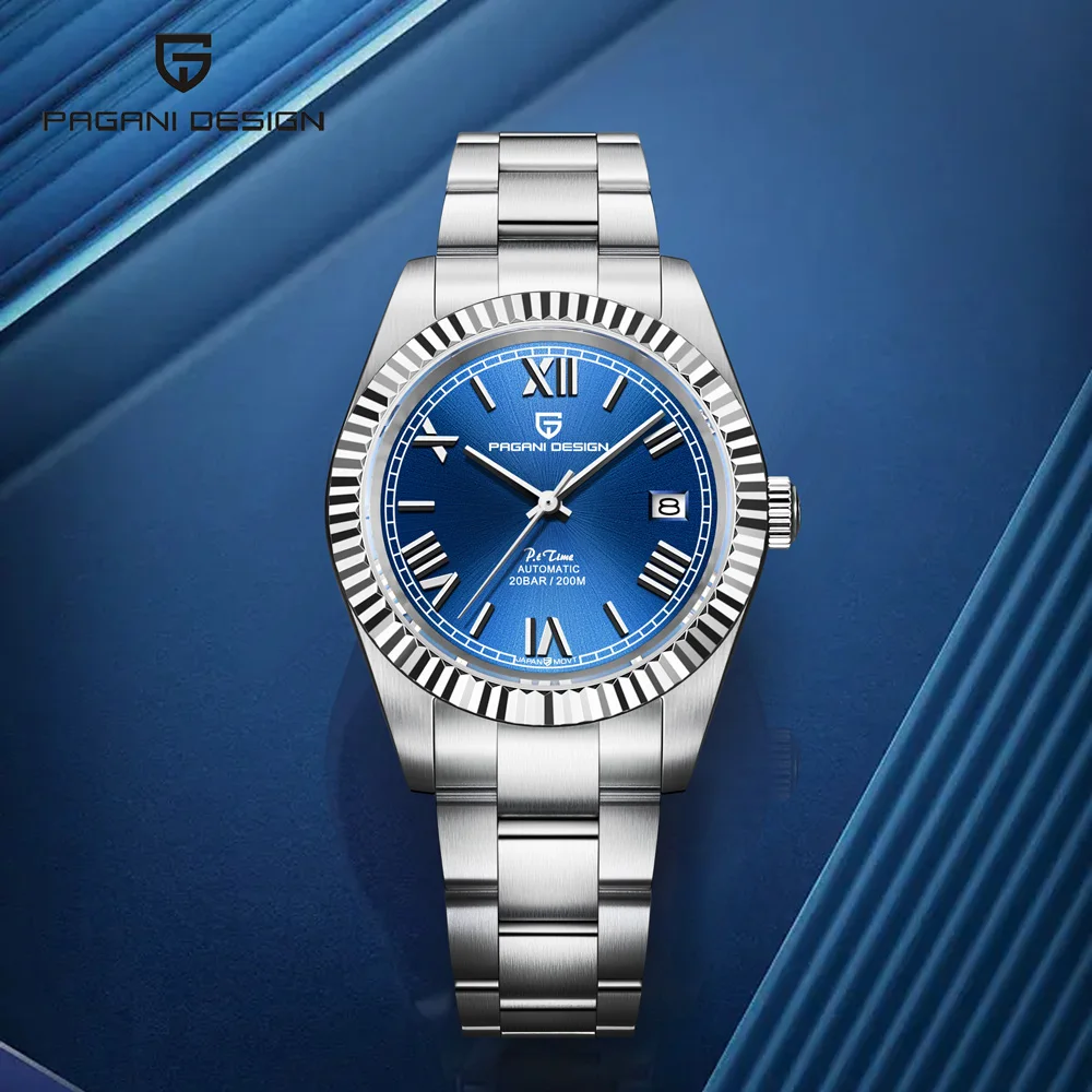 PAGANI DESIGN 2026 New Luxury 200m Waterproof Mechanical Watches For Men Automatic Calendar Stainless Steel Sapphire Men's Watch