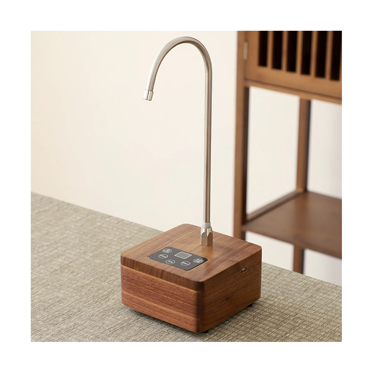 Water Dispenser for 5 Gallon, Walnut Wood Portable Water Dispenser, Universal USB Charging Automatic Water Jug Dispenser