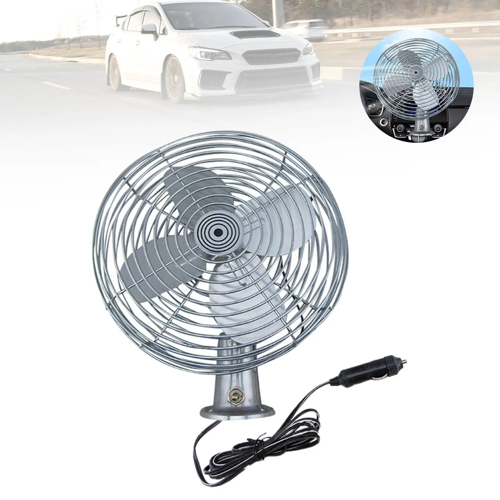 Generic 8 inch Cooling Fan Clip on Installation Design Wind Speed Adjustment 12V Easy to Use Truck Fan for Vehicles Camper Auto