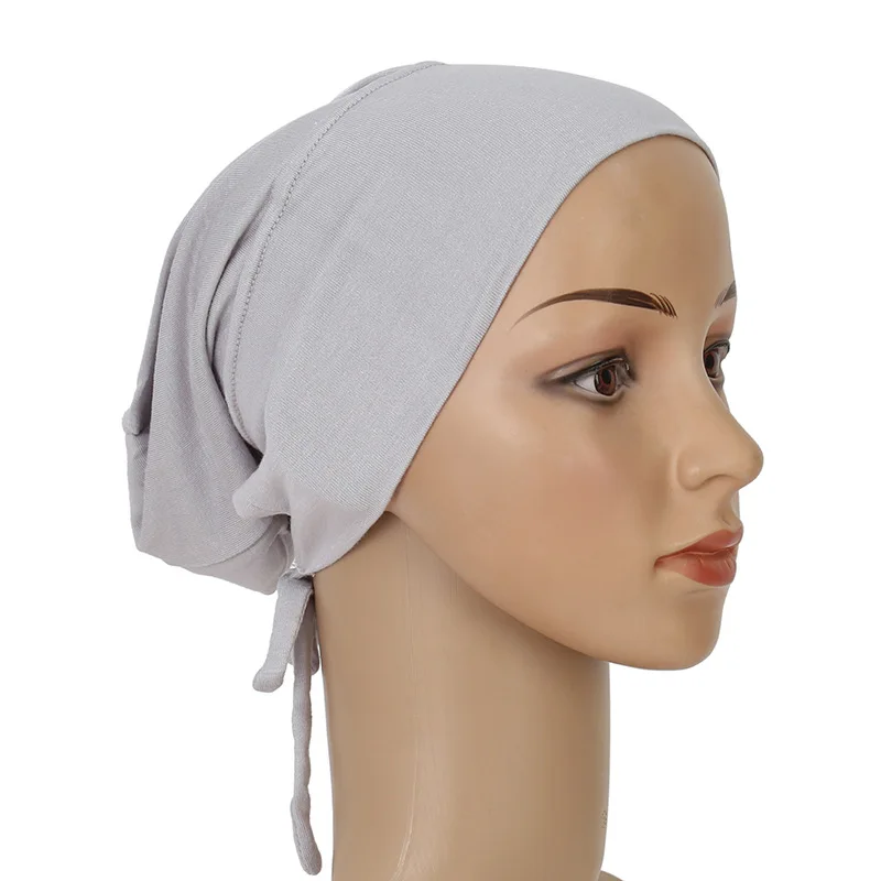 Chapéu interno de algodão modal para mulheres, bandana muçulmana, gorro hijab, boné árabe, boné ninja, envoltório do lenço de cabeça, turbante, gorro