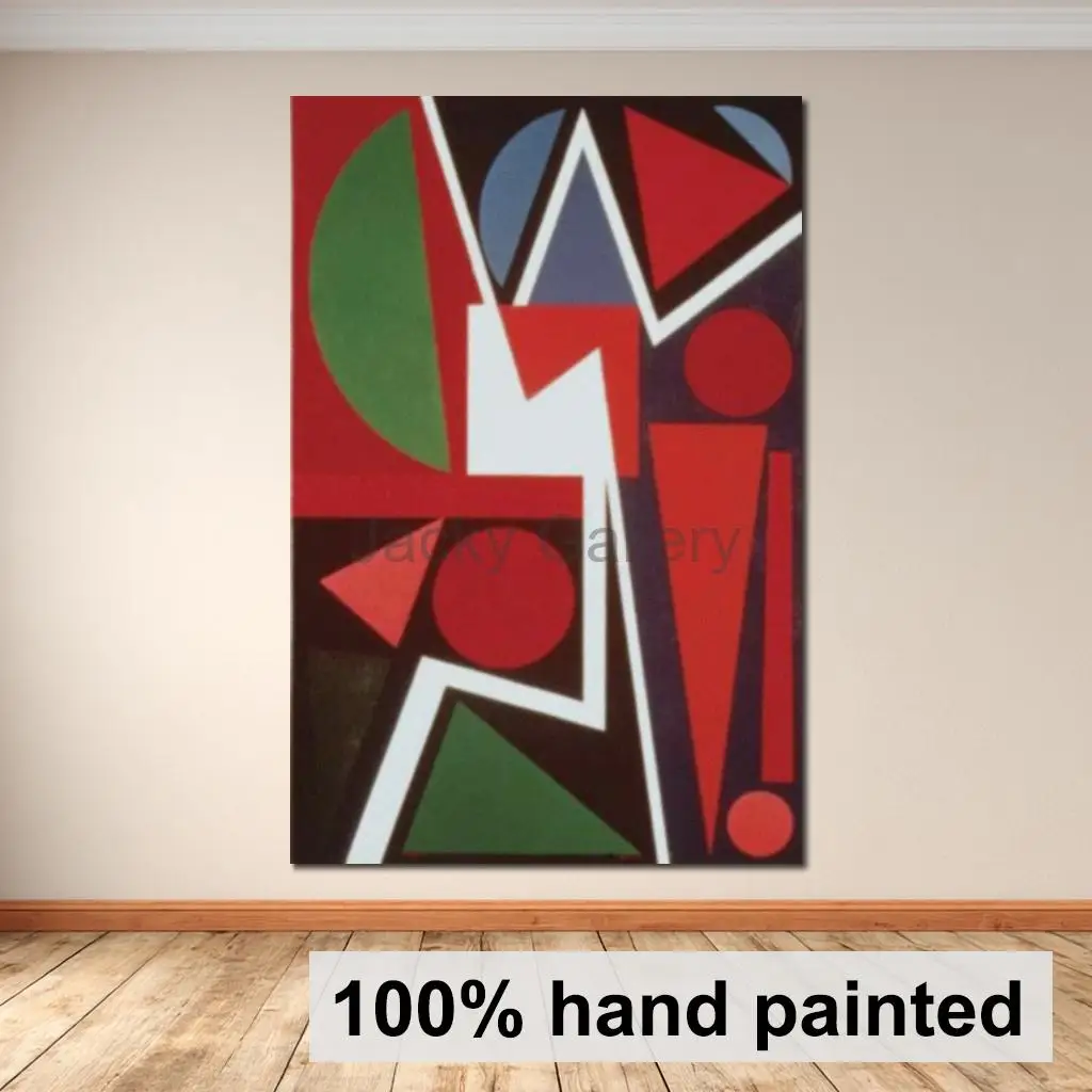 Handgemaltes Kubistisches Abstraktes Tänzer-Ölgemälde Moderne Geometrische Bewegung Wandkunst Große Leinwand Wohnzimmer-Dekoration