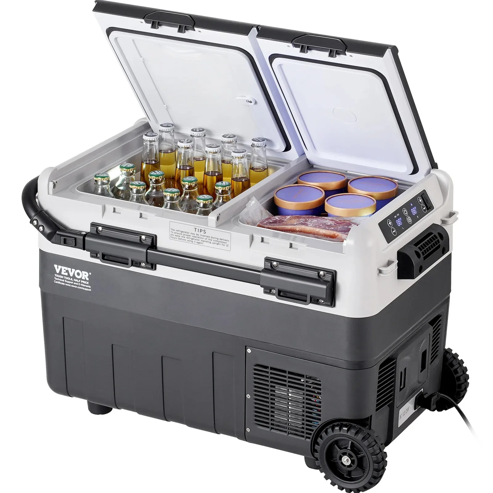 SucceBuy 40/50/58L Portable Car Refrigerator 12VoltCar Refrigerator Fridge Dual Zone Portable Freezer Compressor Cooler for Home