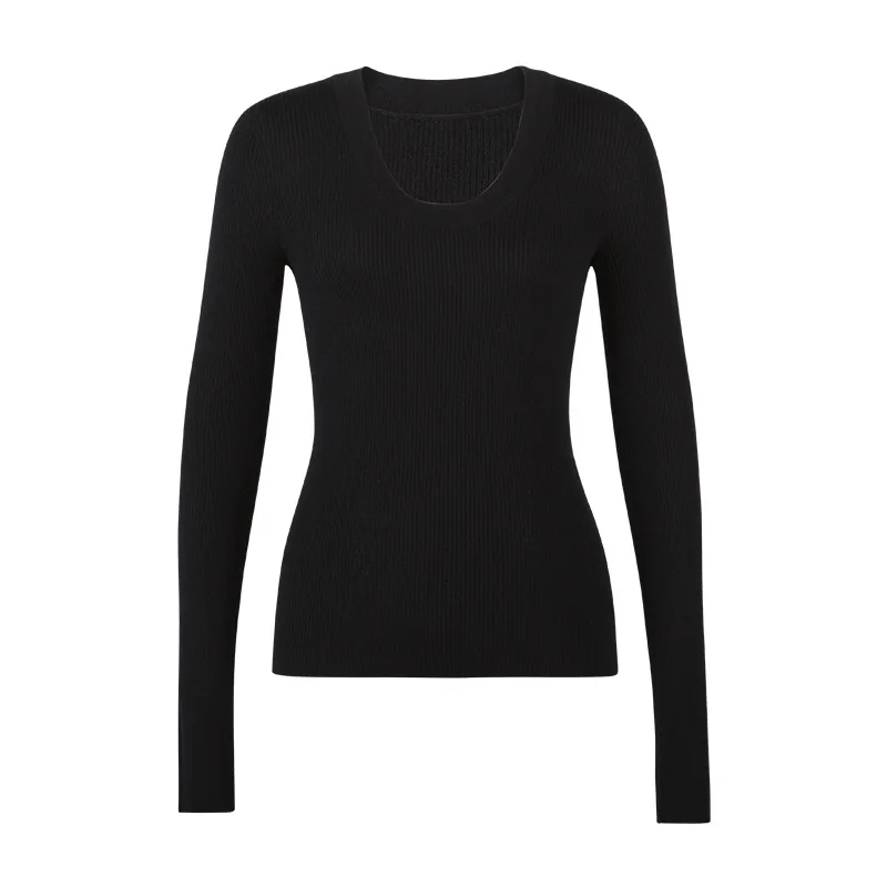 Slim Fit Base Strick pullover Vielseitiges Slim Fit Sweater Top für Frauen