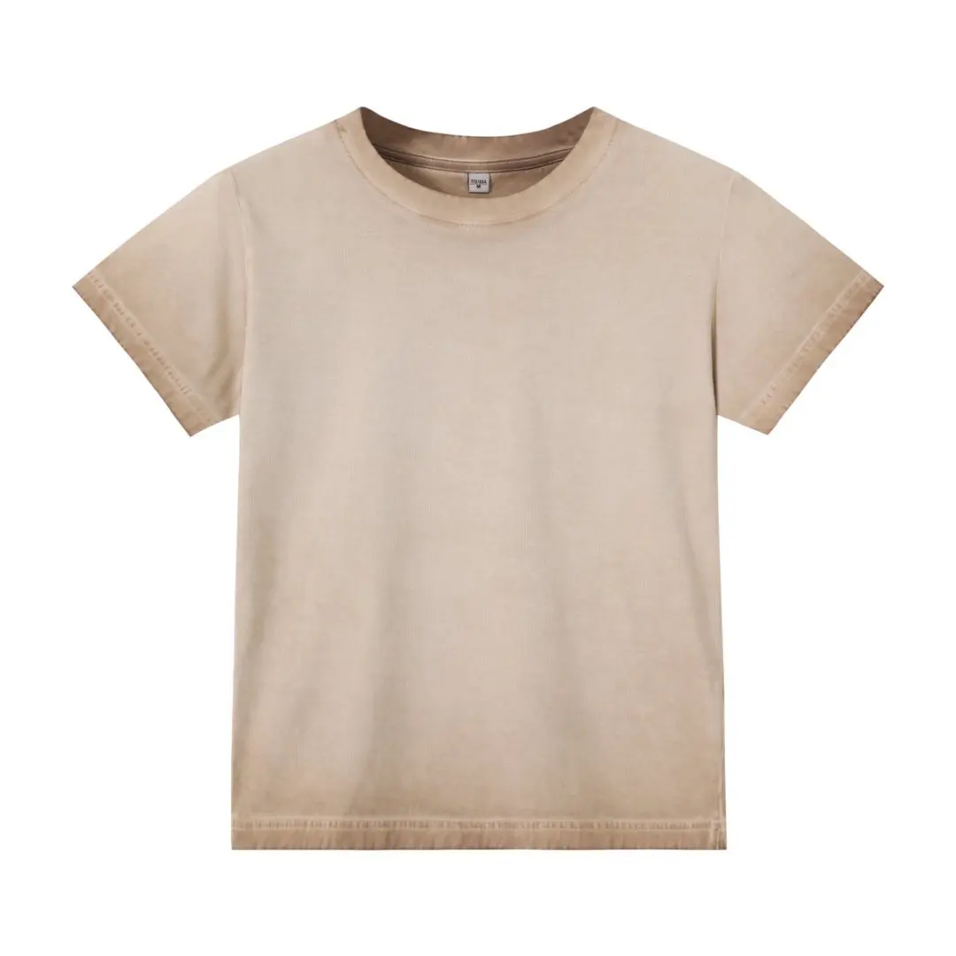 240G Retro Style Gradual Change Two-color Old Short-sleeved Slim-fitting Spice Girls T-shirt Summer Women's Thin Top