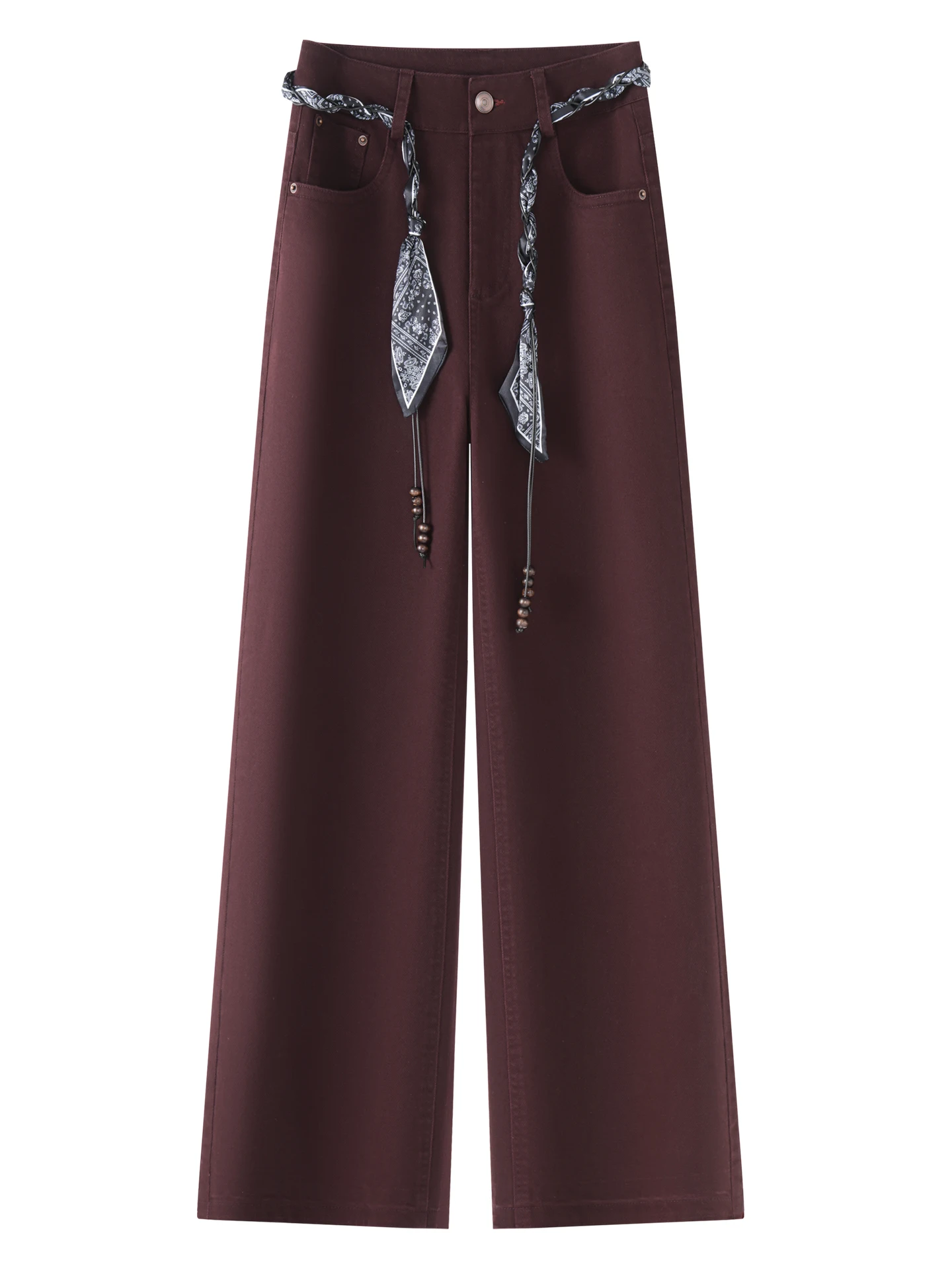 

Spring and Autumn New Women's Pants, High Waisted Straight Leg Slim Fit Jeans, Commuting Casual Pants