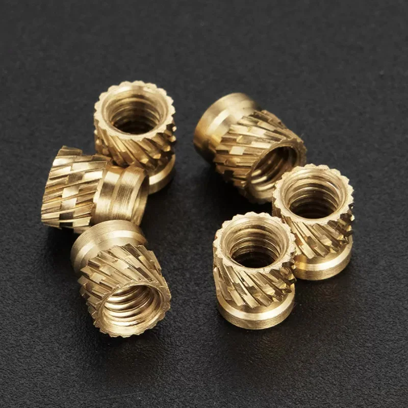 M1 M1.4 M1.6 M1.7 M2 M2.5 M3 Brass Heat Set Insert Nut Double Twill Knurled Embedded Nut For Injection Molding Plastic Hardware