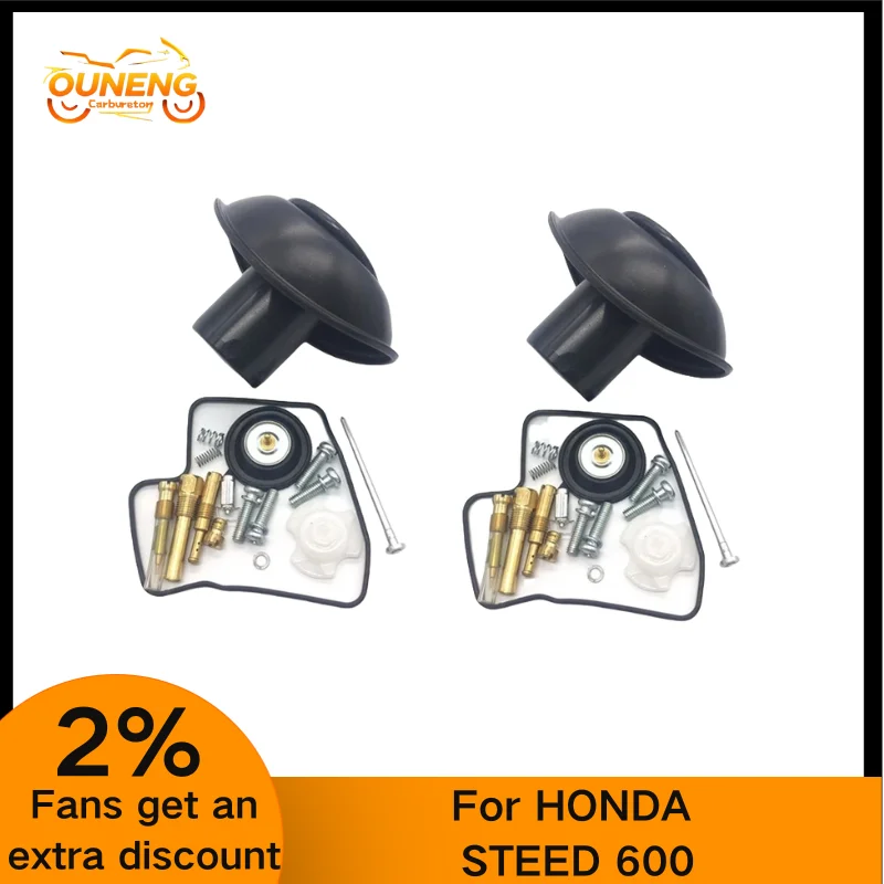 

2Set Motorcycle Carburetor Repair Kit For HONDA STEED 600 SHADOW VLX600 VLX 600 VT600 Rebuild Parts Set