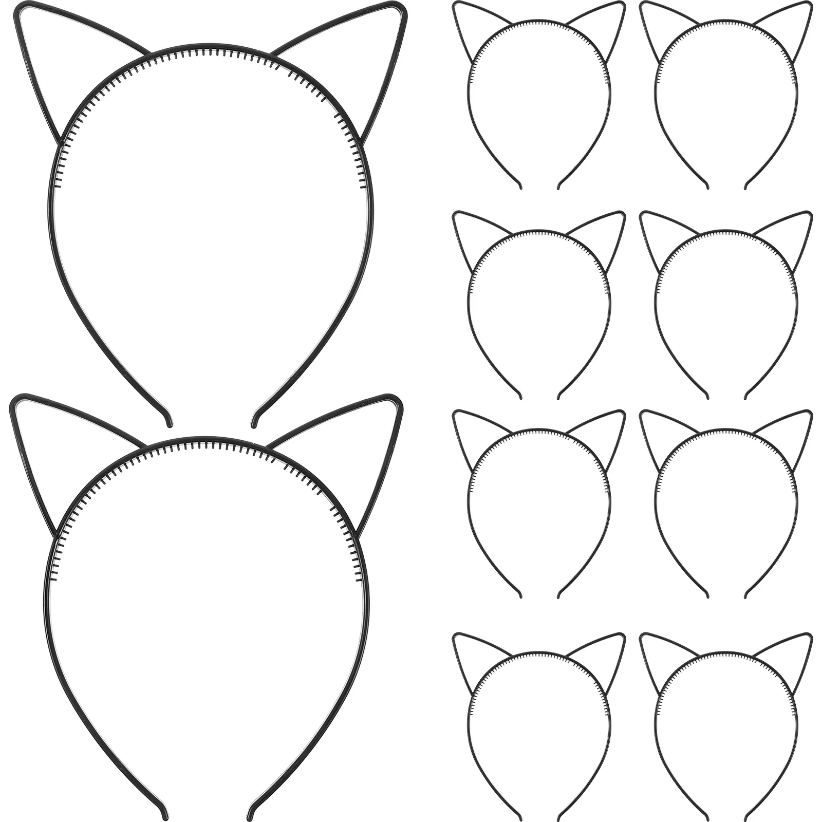 

10 Pcs Kids Hair Accessories for Girls Headbands Cat Ear Hoop Comfortable Black Child