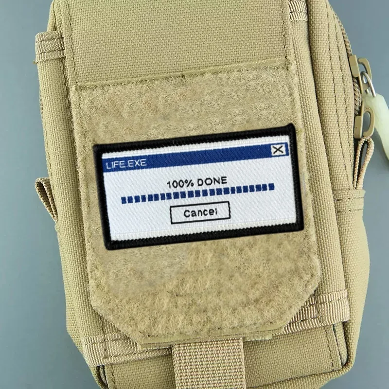 LIFE.EXE 100% تم إلغاء رقعة قماش للملابس التكتيكية المعنويات شارة هوك حلقة بقع عسكرية على ظهره ملصق #3