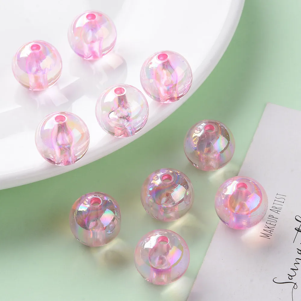 PandaHall 220 Stück AB-beschichtete transparente Acryl-Rundperlen, 16mm Mehrfarbige Schillernde Oberfläche für DIY Armband Schmuck Basteln – Detail 35