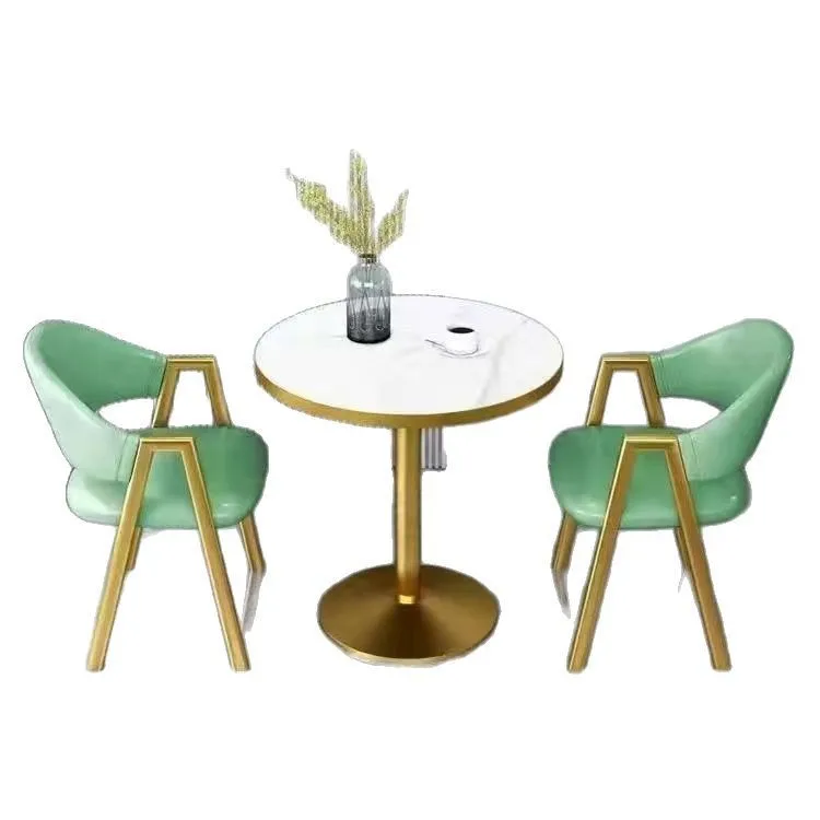 

Customized.Nordic Style Simple Small Apartment Milk Tea Sales Office Balcony Leisure Dining Table Chairs Nordic Style Negotiatio