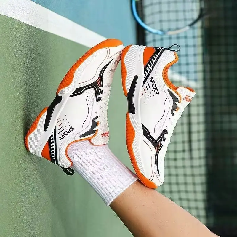 Designer Brand Badminton Shoe Mesh Breathable Tennis Shoes Super Light Indoor Court Shoes Anti-Slippery Table Tennis Shoe Men