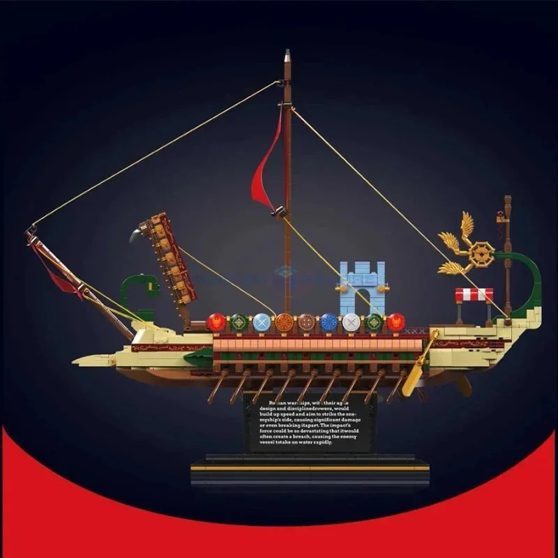 Roman Warship Model Building Blocks MOC 10156 Sailboat Transportation Vehicle Ideas Ornaments Bricks DIY Toy Gift  Aldults