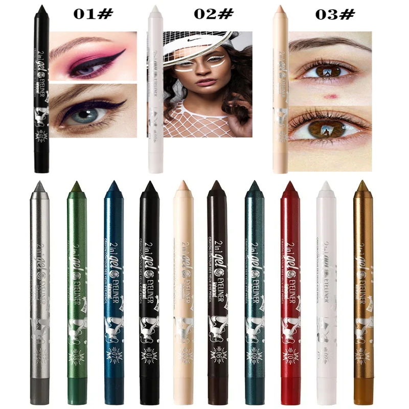 Eyeliner ad asciugatura rapida Waterproof Liquid Eyeliner Gel Pen pigmento colorato matita liscia a lunga durata Eye Beauty Makeup Cosmetic