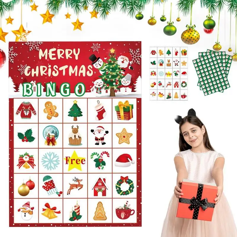 

Christmas Game Cards Set Board Game Interactive Paper Card For 24 Players Seasonal Group Activity Play Family Game Night Fun For