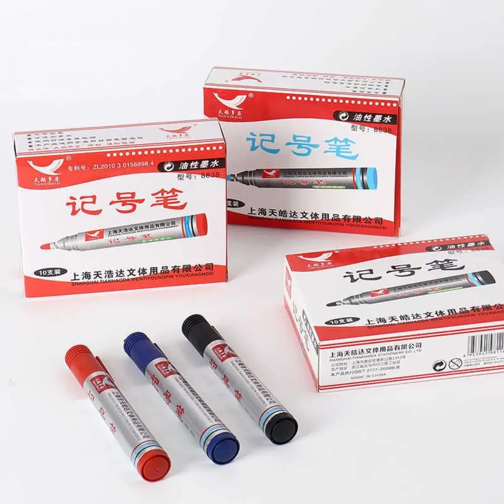 10Pcs/Box Creative Graphic Drawing White Marker Pen Permanent Artist Graffiti Pens Quick-drying Oil-based Marker Pen Art Markers