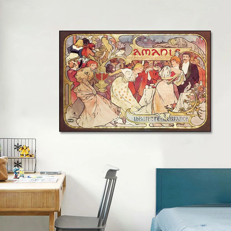 Artista classico Alphonse Mucha Poster e stampe Immagine di arte della parete Pittura su tela nordica per soggiorno Decorazioni per la casa Cuadros