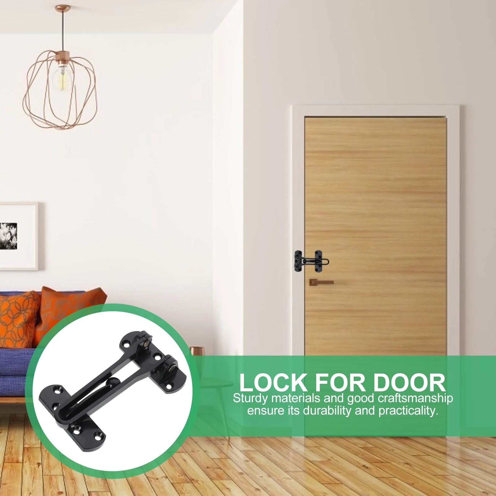 

Anti-theft Door Bolt Latch Lock Enhanced Security from inside Locks Internal Safety Zinc Alloy