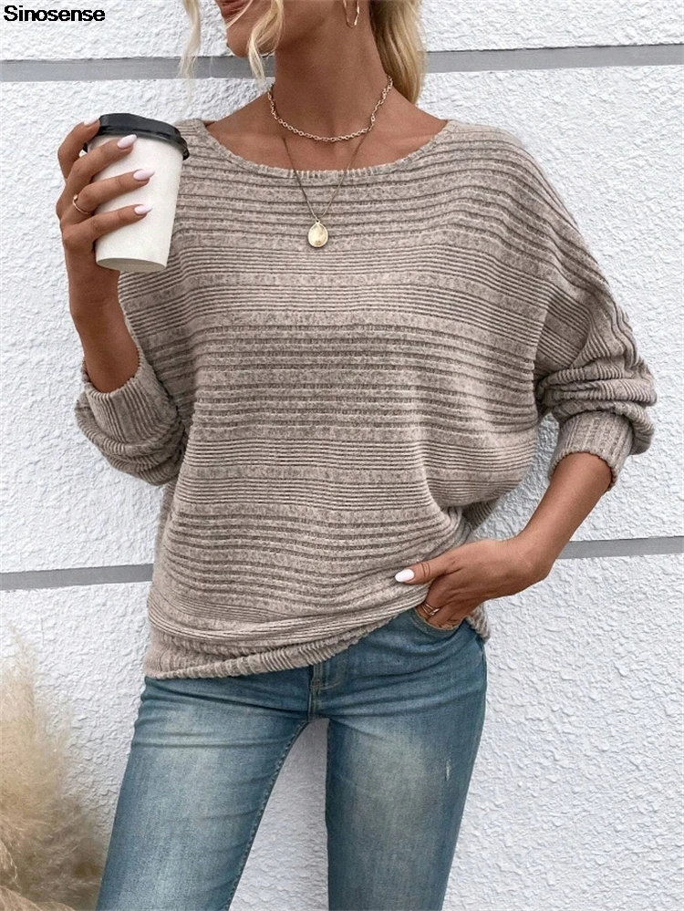 Maglioni autunnali da donna Camicie girocollo a maniche lunghe Pullover Maglioni in maglia a costine Top Y2K Maglioni tunica per data di viaggio quotidiano da strada
