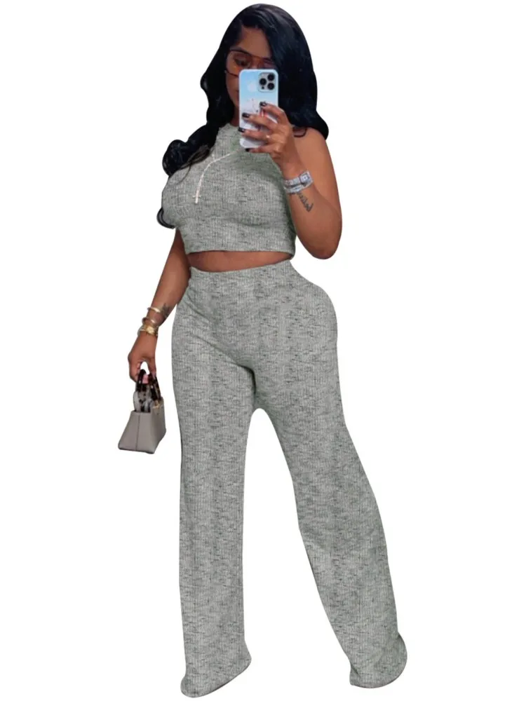 

Sexy Sleeveless Tops And Pants Suits 2026 New Personalized Stretch 2-piece Women's Fashion Elegant Summer Commuting Suit Females