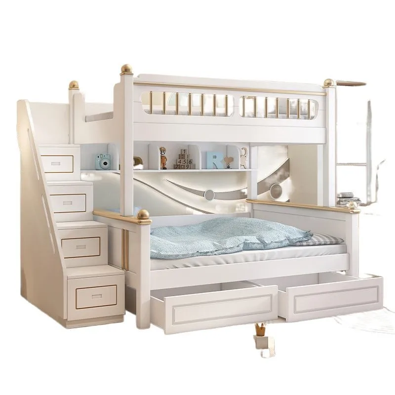 

New children's combined bedroom with slide cabinet bunk bed
