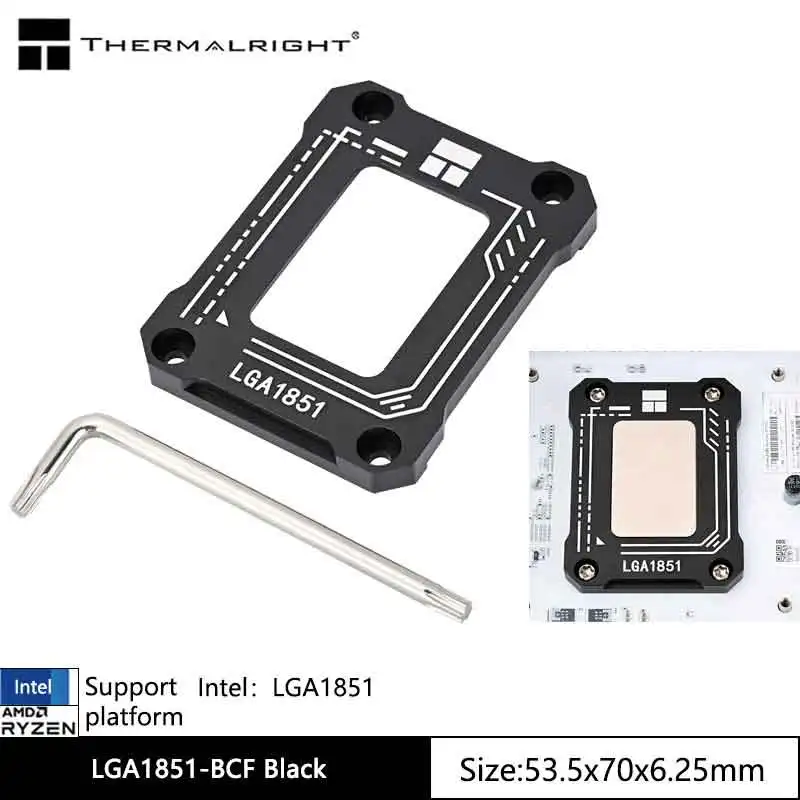 Thermalright LGA1851-BCF BLACK CPU Bend Correction Fixing 1851 Buckle Anti-Crush Bracket Plate Suitable for Intel LGA1851