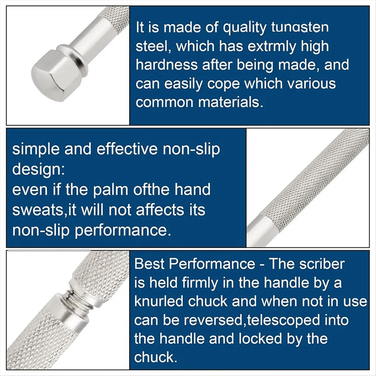 AT13 Pocket Scriber Tool, Carbide Steel Metal Engraving Pen with Carbide Tip for Welding/Glass/Metal Marking Tool