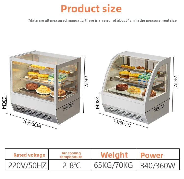 Refrigerated Display Cabinet Right Angle Small Desktop Fruit West Point Dessert Air-cooled Fresh-keeping Freezer