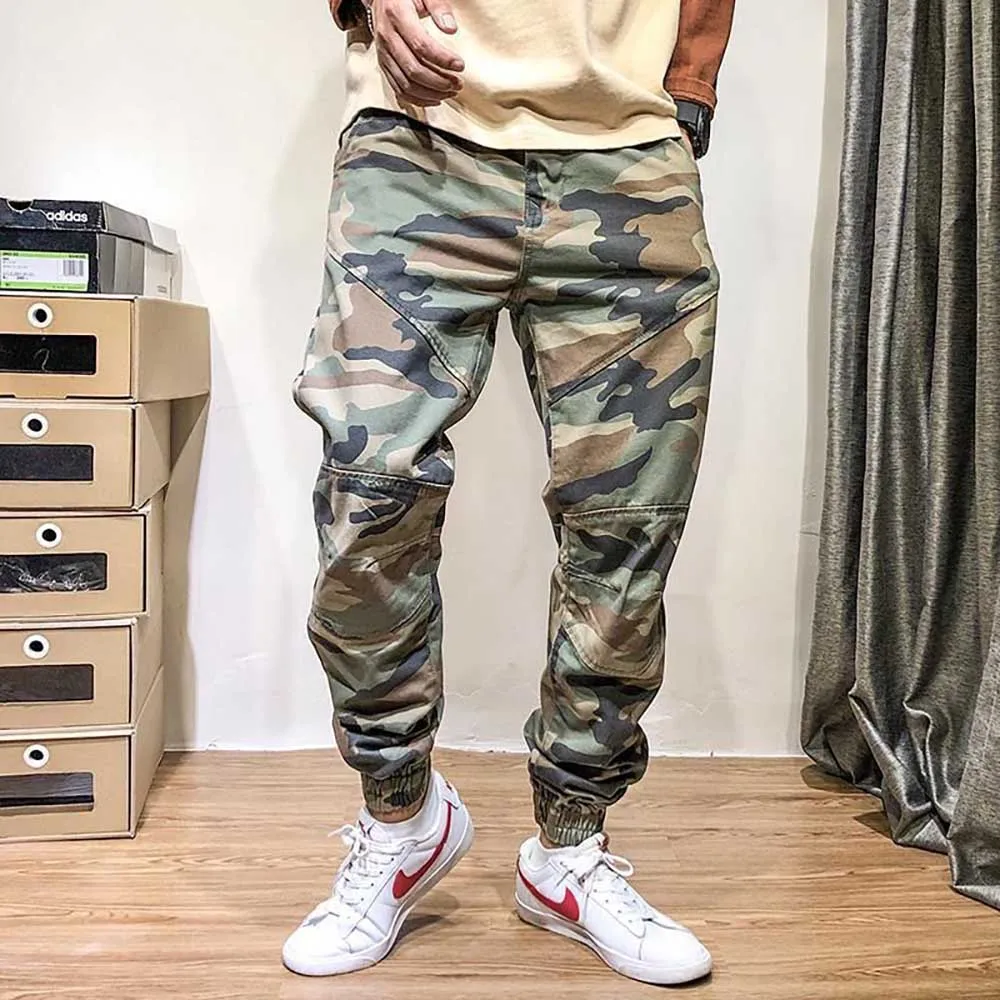 Pantaloni Cargo tattici mimetici di nuova moda da uomo Casual larghi pantaloni larghi in cotone Streetwear pantaloni abbigliamento