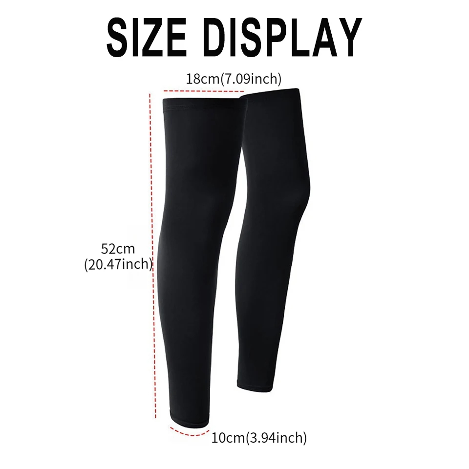 GTUBIKE 1 Pair Summer Running Cycling Legs Sleeve Ice Silk UV Protection Compression Non-Slip Leg Warmer Cooling Sport Gear