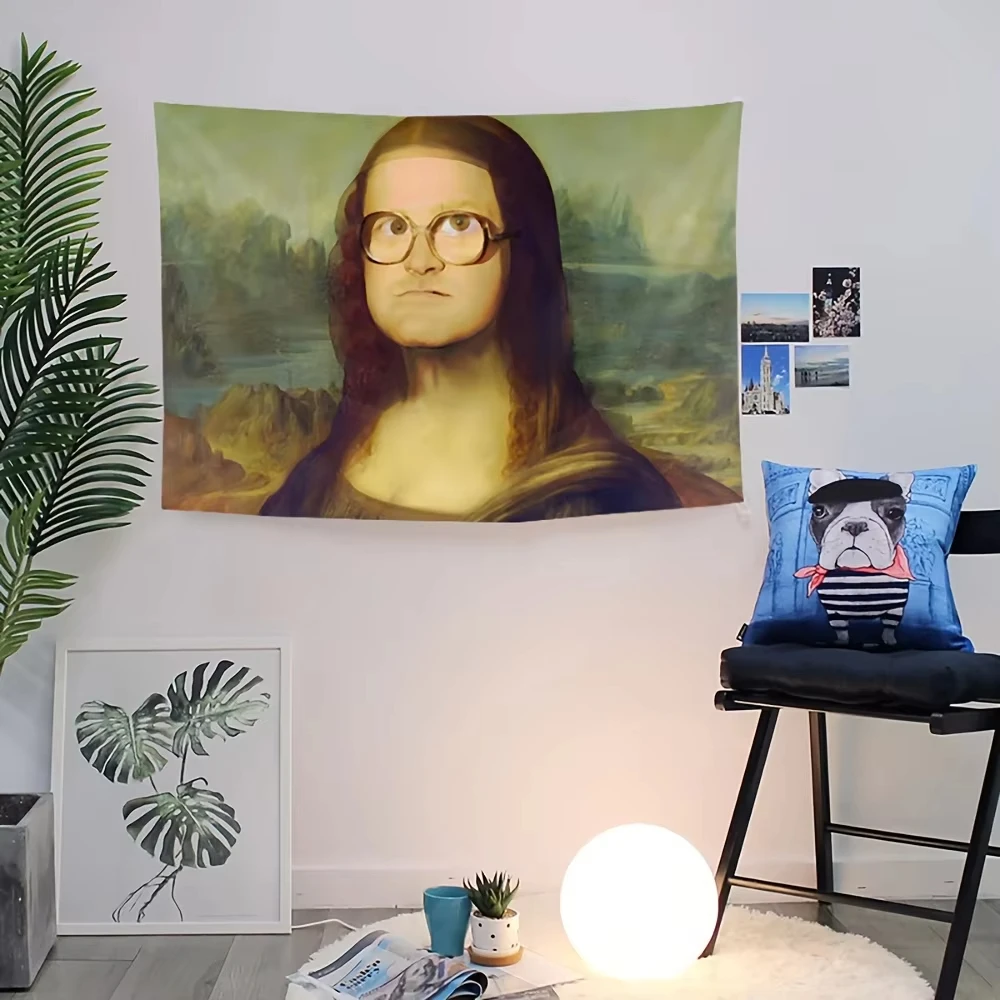 روح الدعابة الموناليزا محاكاة ساخرة نسيج فريد الفن ديكور المنزل الجدار الشنق مثالية لغرفة المعيشة/غرفة النوم لإضافة متعة فيبي #5