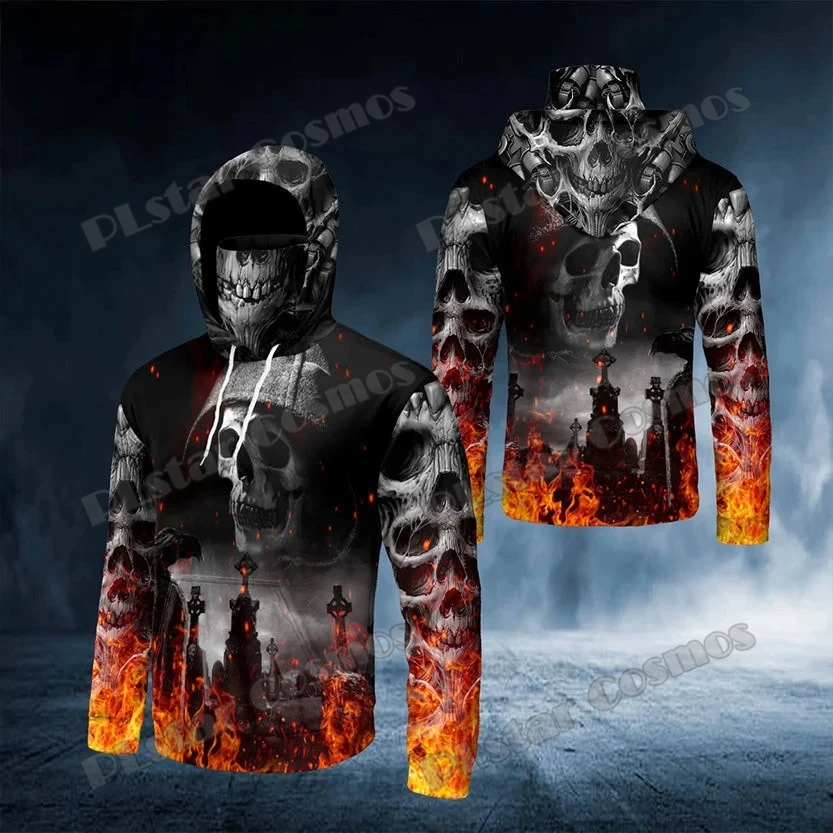 Grim Reaper Sudadera con capucha 3D Ghost Skull – Cálida y gruesa