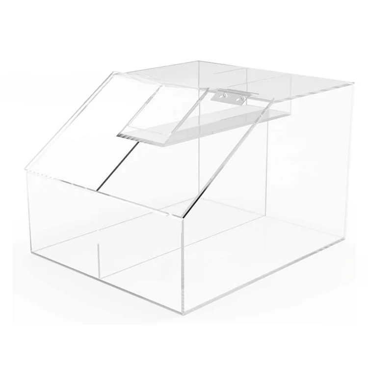 Factory acrylic shopping mall supermarket dried fruit candy transparent storage box square large sales display shelf with lid