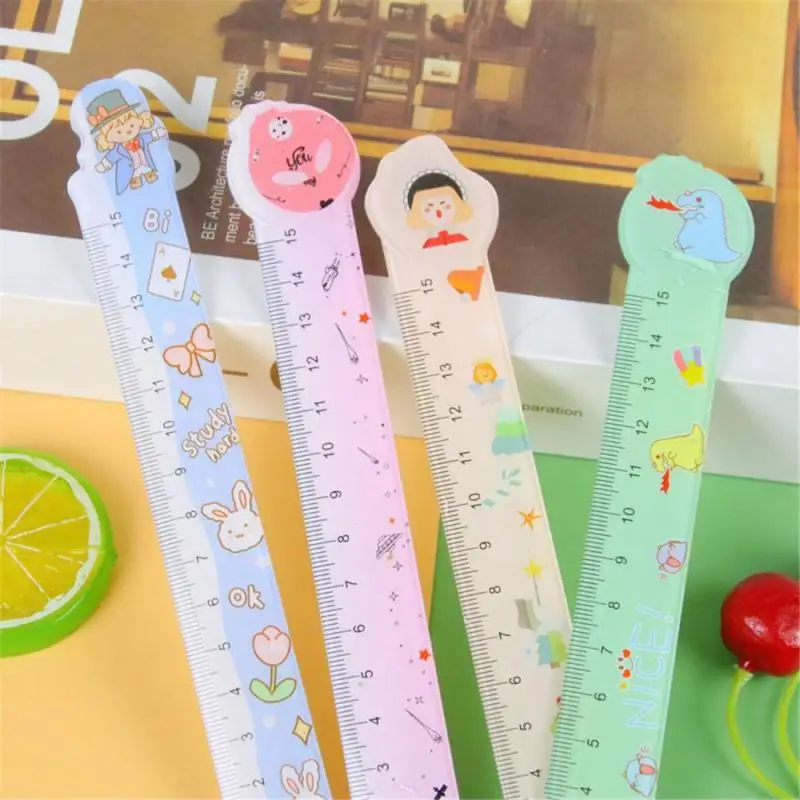 Cute Kawaii Stationery Cartoon Drawing Gift Office School Cute Straight Plastic Ruler 15cm Kawaii School Supplies