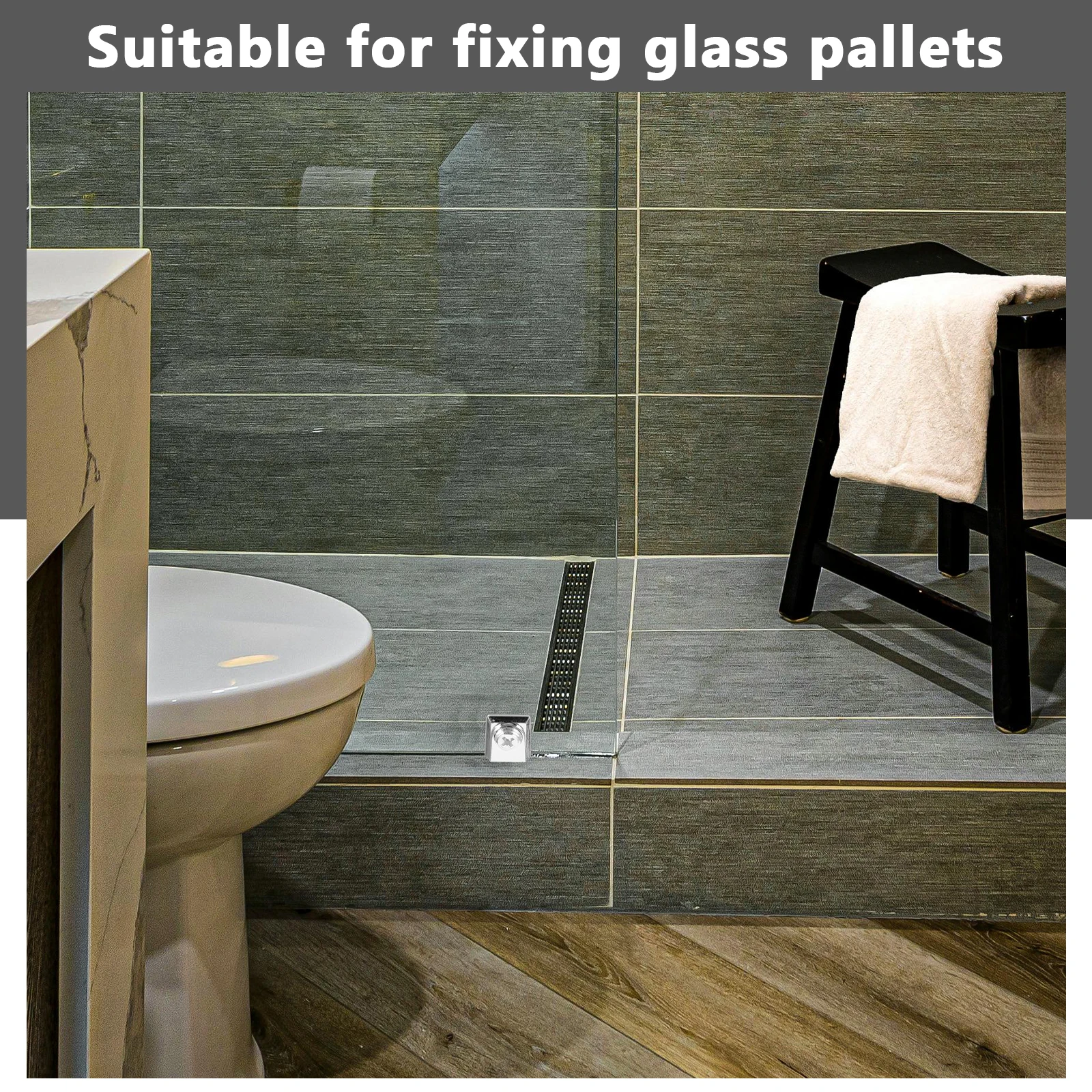 

4Pcs Glass Shelf Clamp Zinc Alloy Heavy Duty Glass Shelf Bracket Clips Stable Support Clips for Bathroom Cabinet Use