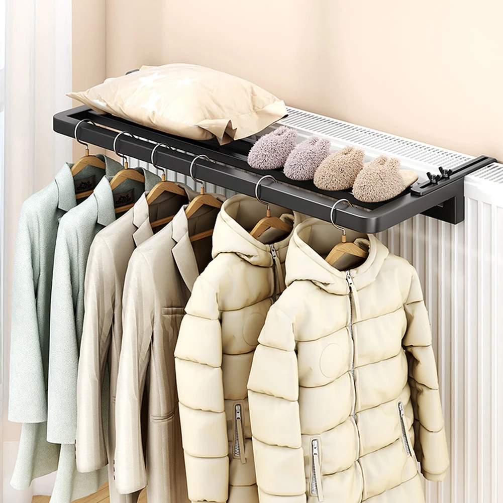 

Heating Towel Rail Hanging Rack Carbon Steel 40x25cm Cloth Hanger Storage Holder No Drilling For Heating Radiator Towel Rack