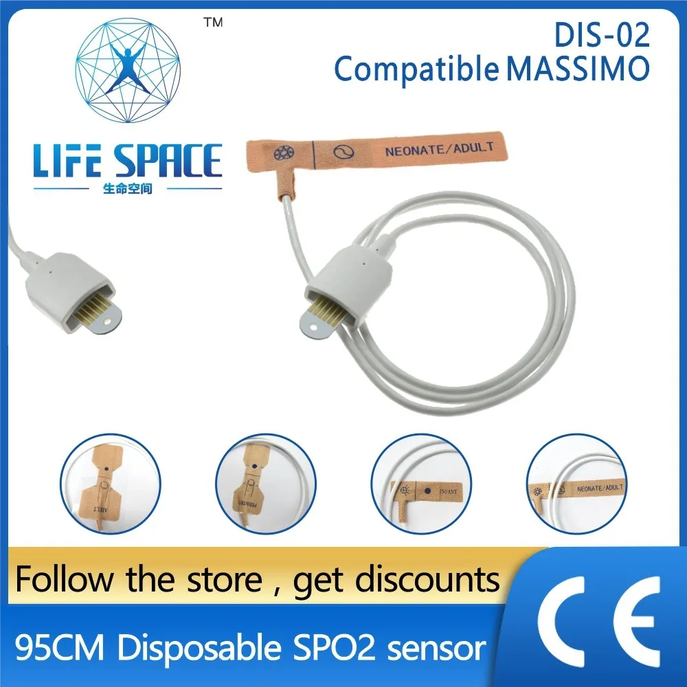 DIS01-02 Disposable Blood Oxygen Probe Spo2 Sensor Bandage, Adult, Pediatric, Infant, Neonate for MASSIMO