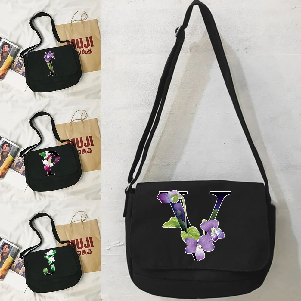 

Новинка 2024 года, сумка для покупок, цветочная серия, многофункциональная холщовая сумка-мессенджер, портативная сумка с клапаном, школьные сумки для студентов